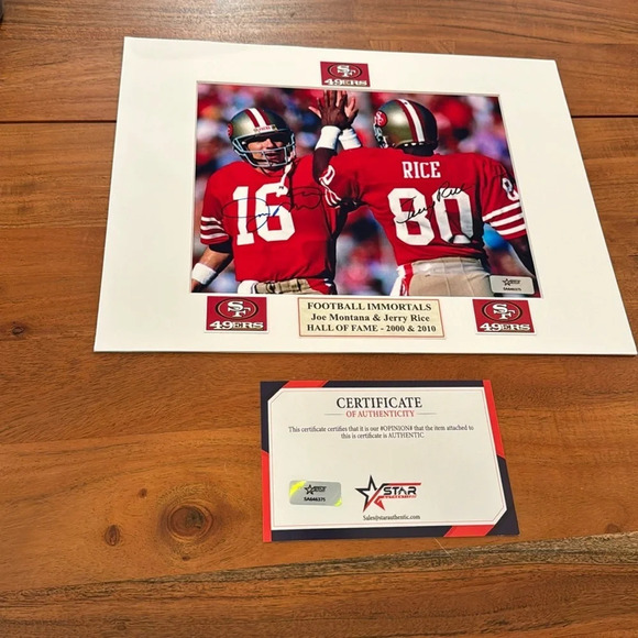 San Francisco 49ers Jerry rice Joe Montana  Signed Autographed - Picture 1 of 1